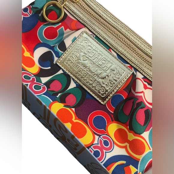 Coach Poppy pop C Rate Gold Multicolored crossbody 43031! COMES WITH POPPY BOX - Picture 3 of 10